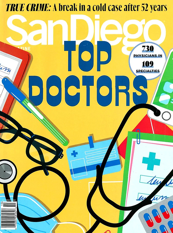 San Diego Magazine cover featuring top doctors.